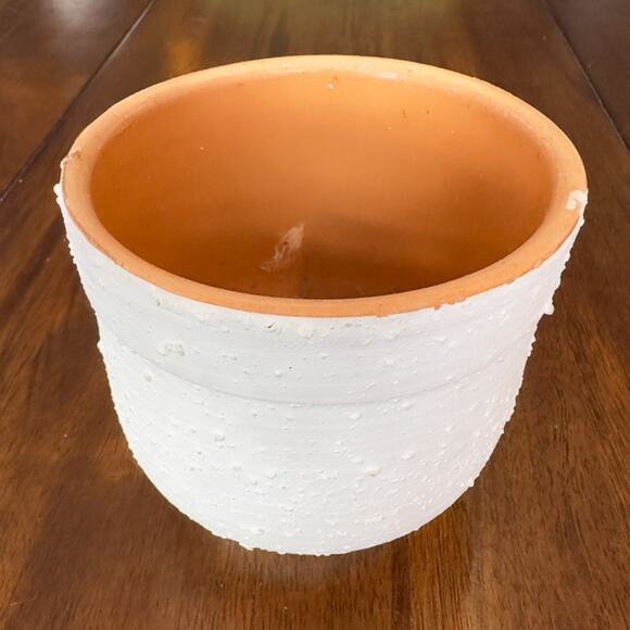 Florence Italy Vintage Mod White Footed Planter Flower Pot Contrasting Finish - Picture 5 of 13